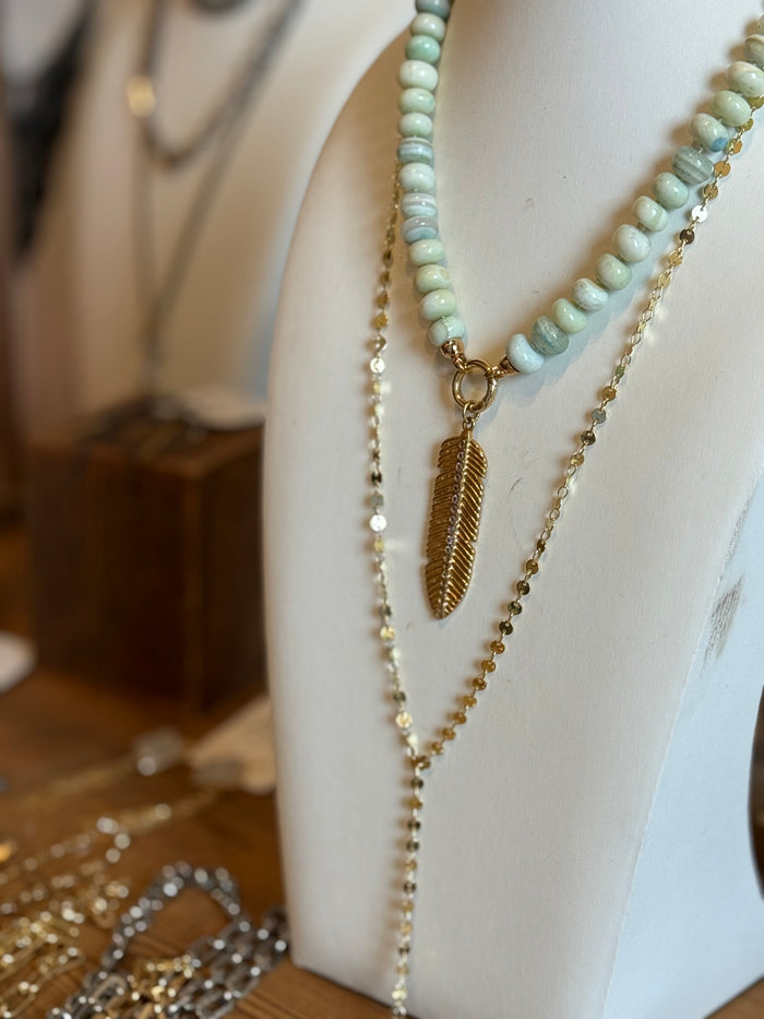 14k gold-filled disc lariat