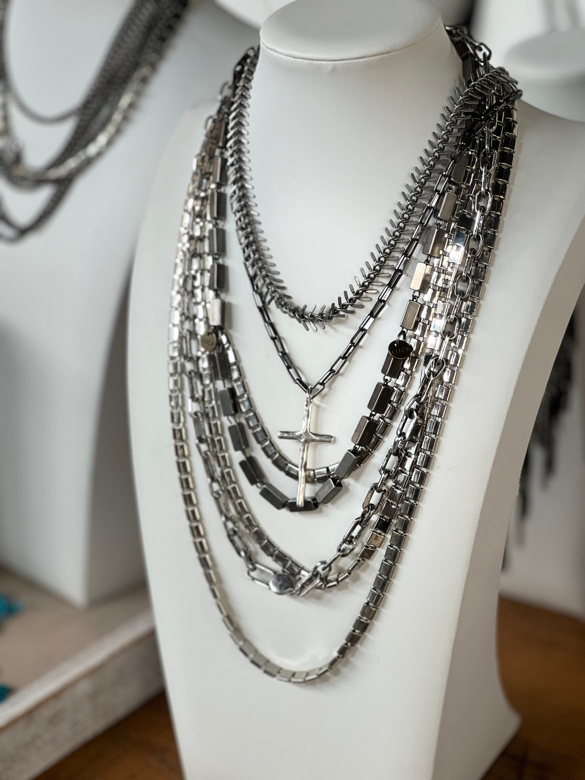 "Luck"Gunmetal necklace