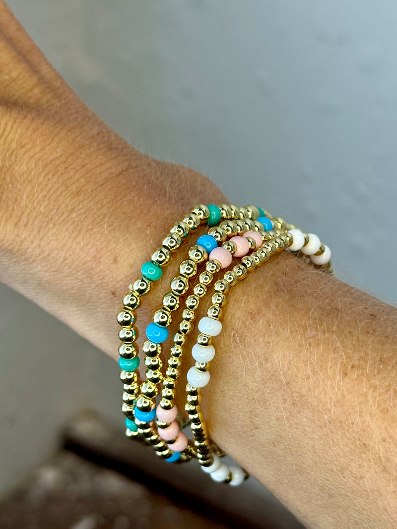 Blue Glass beads and gold (#2)