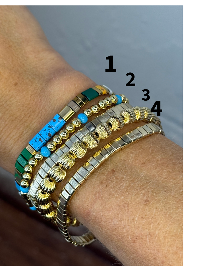 Blue Glass beads and gold (#2)