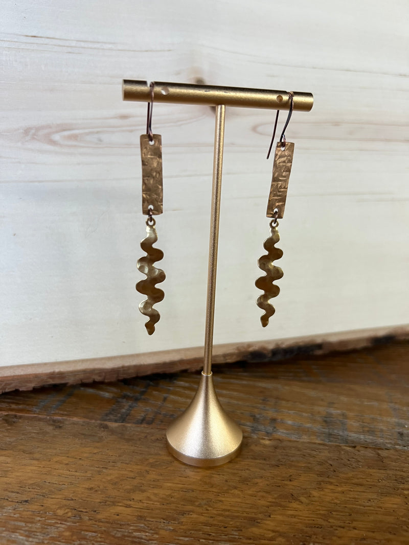 Anne's Angle Bronze Earring