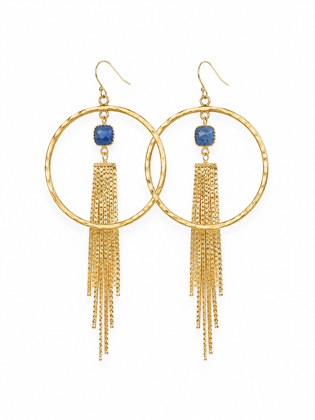 DISCO HOOPS WITH GEM FRINGE