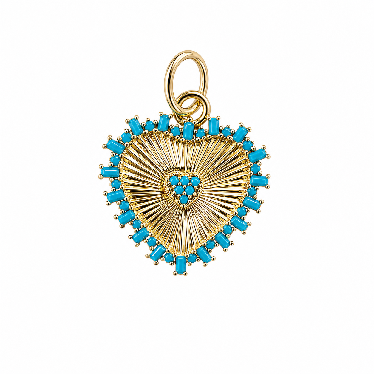 SUNBURST HEART CHARM