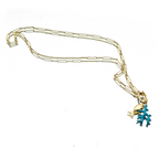 BLUE CORAL LUCKY CHARM NECKLACE (Need Price)