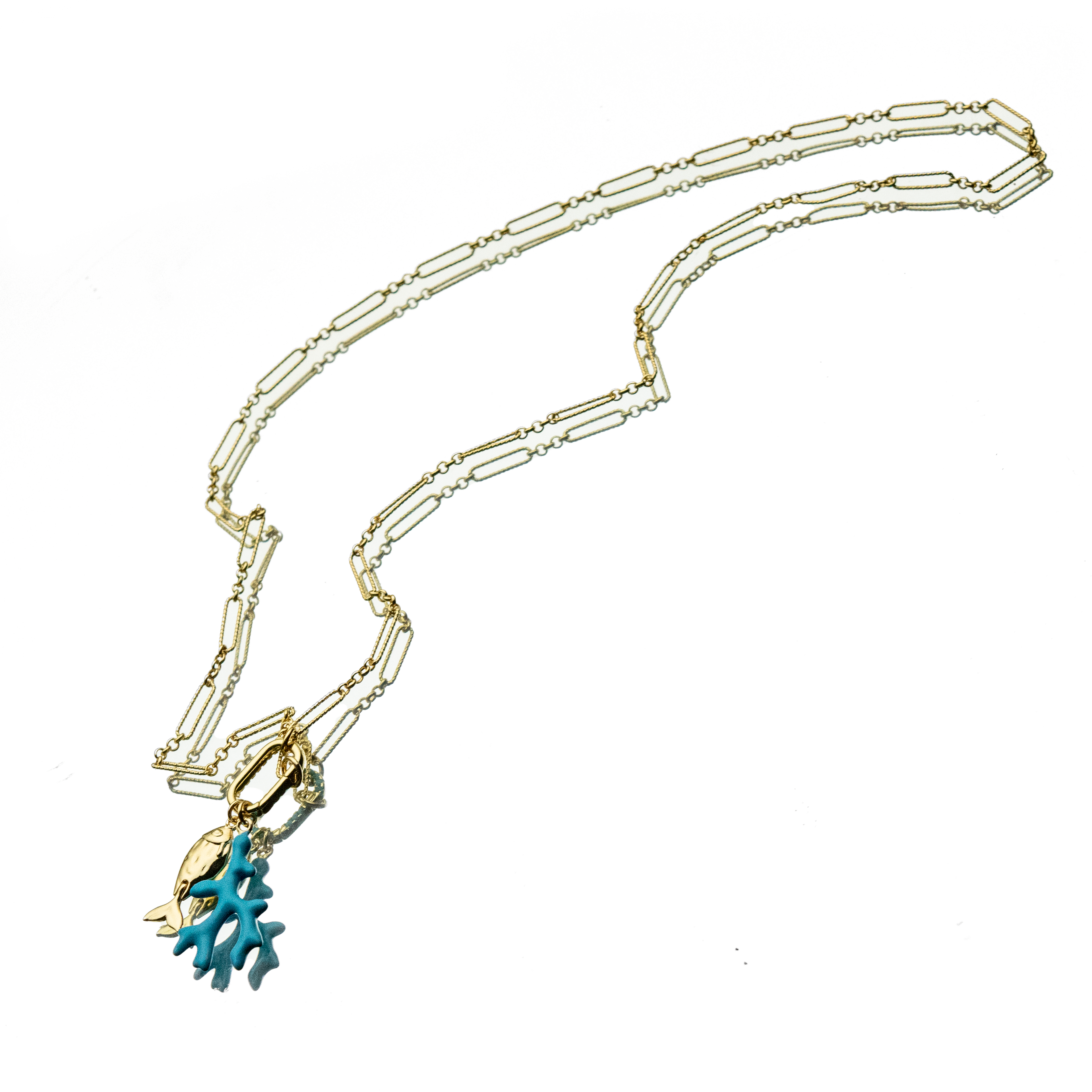 BLUE CORAL LUCKY CHARM NECKLACE (Need Price)