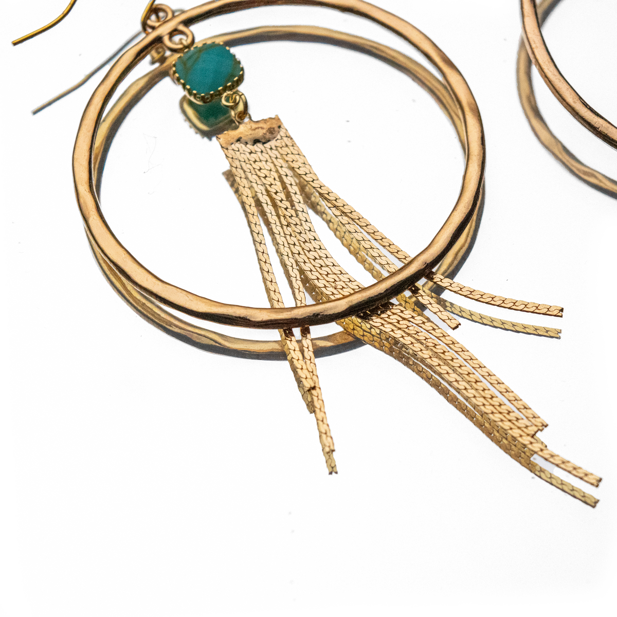 Signature Hoops with Gemstone Dangle