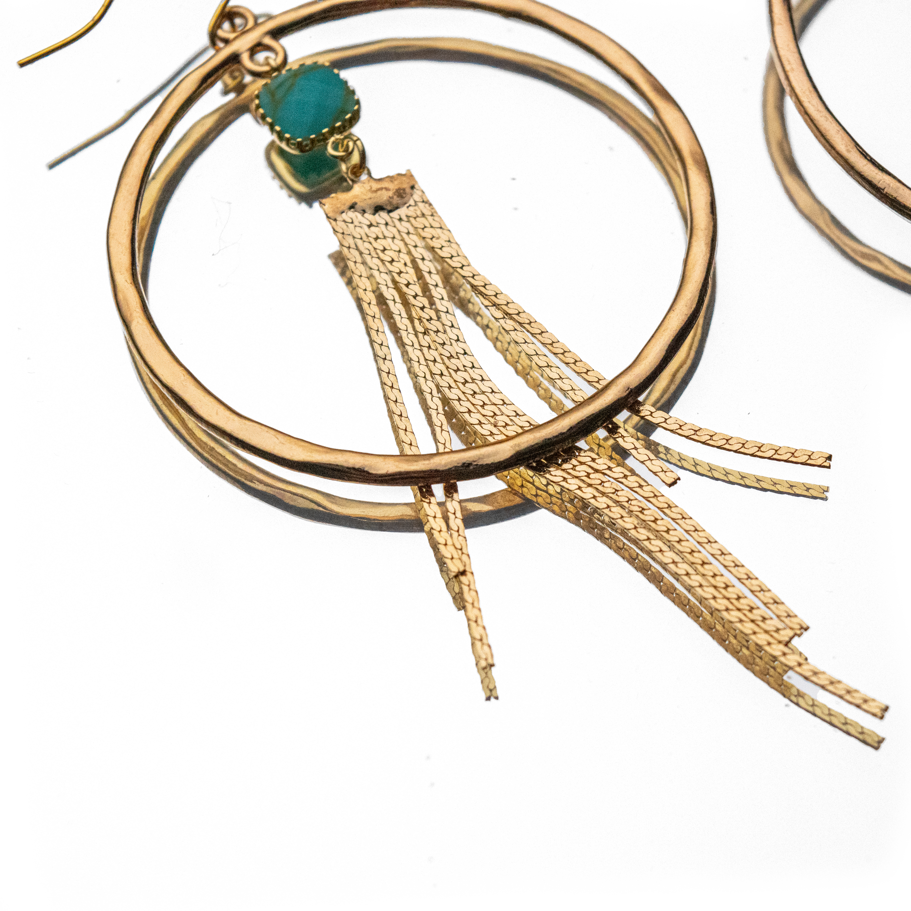 DISCO HOOPS WITH GEM FRINGE
