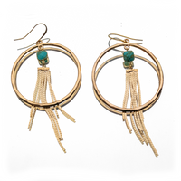 Signature Hoops with Gemstone Dangle