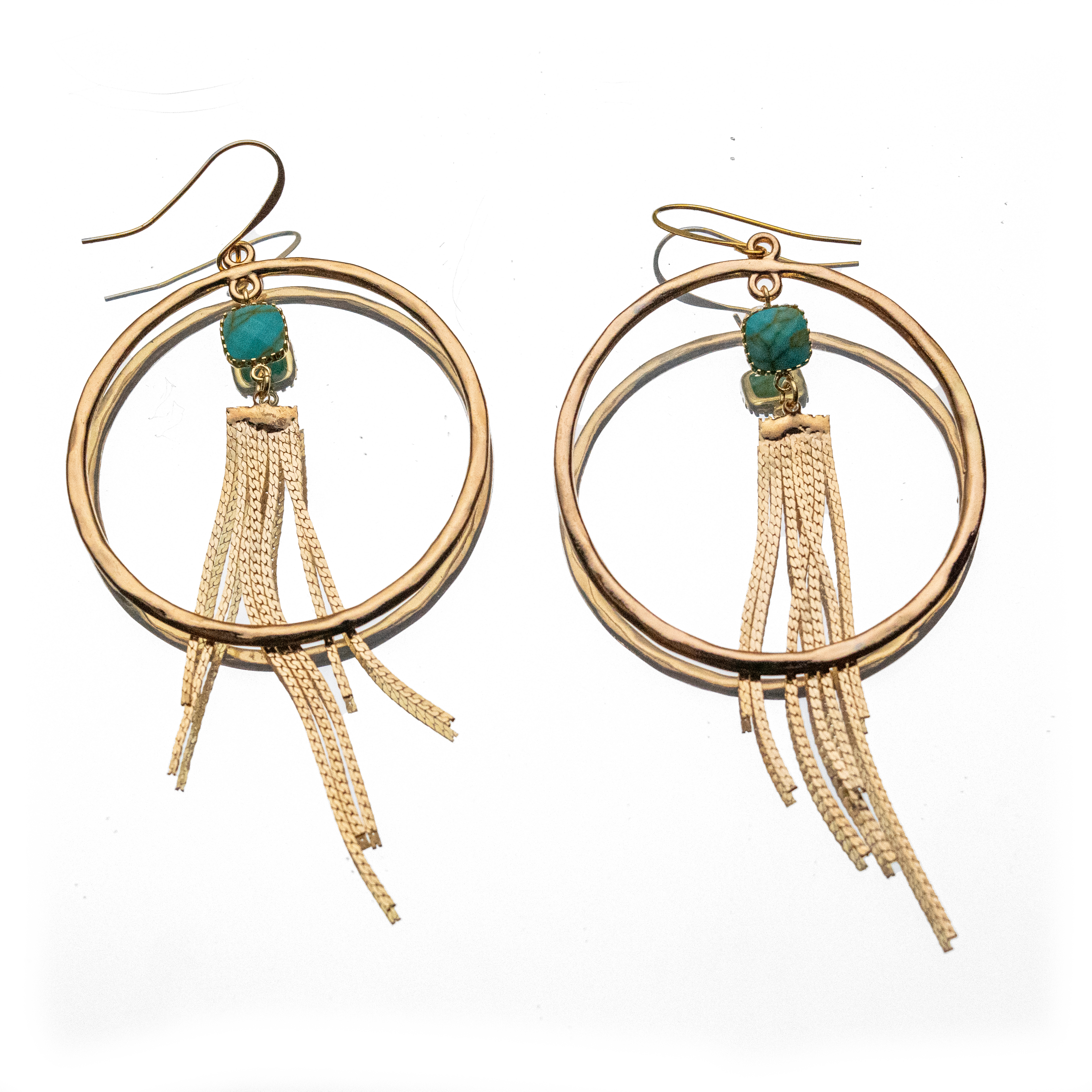 DISCO HOOPS WITH GEM FRINGE