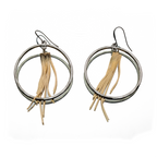 CHAMPAGNE FRINGE DISCO HOOPS