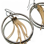 CHAMPAGNE FRINGE DISCO HOOPS