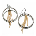 GOLDEN CHAMPAGNE FRINGE DISCO HOOPS