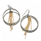 GOLDEN CHAMPAGNE FRINGE DISCO HOOPS