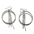 CHAMPAGNE FRINGE DISCO HOOPS