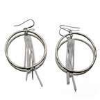 CHAMPAGNE FRINGE DISCO HOOPS
