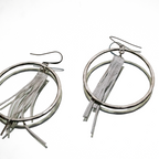CHAMPAGNE FRINGE DISCO HOOPS