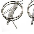 CHAMPAGNE FRINGE DISCO HOOPS