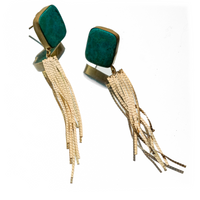 Geo Turquoise Statement Dangle