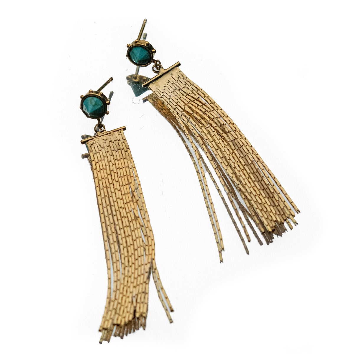 Turquoise Stud Drop Earrings