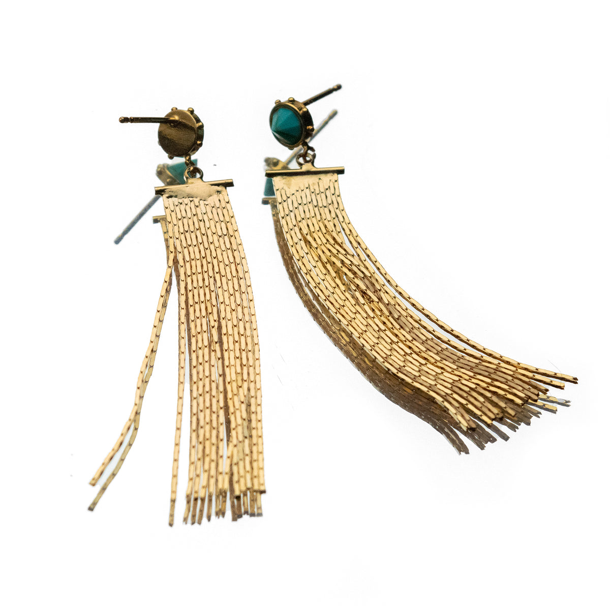 Turquoise Stud Drop Earrings