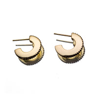 Scallop Edge Huggie Earrings