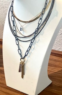 Artistically stacked! (stacked set with charm necklace)