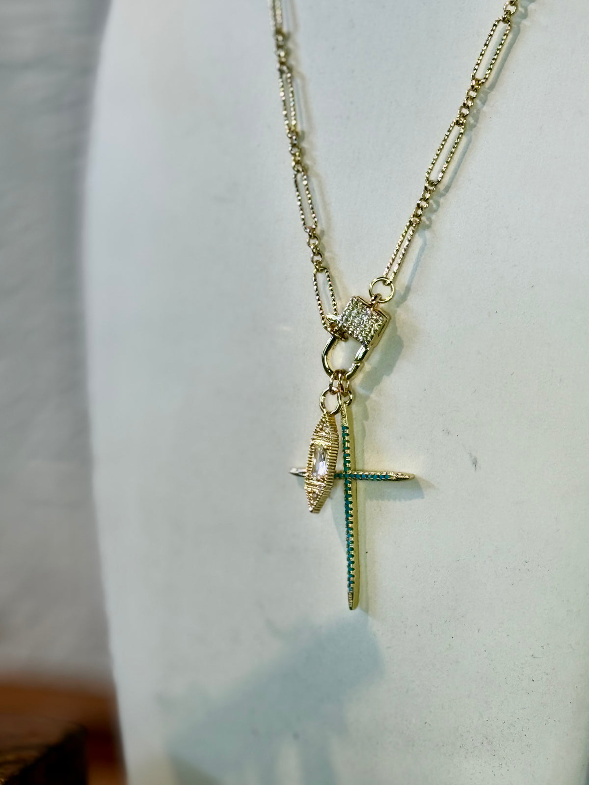 Turquoise Cross Charm