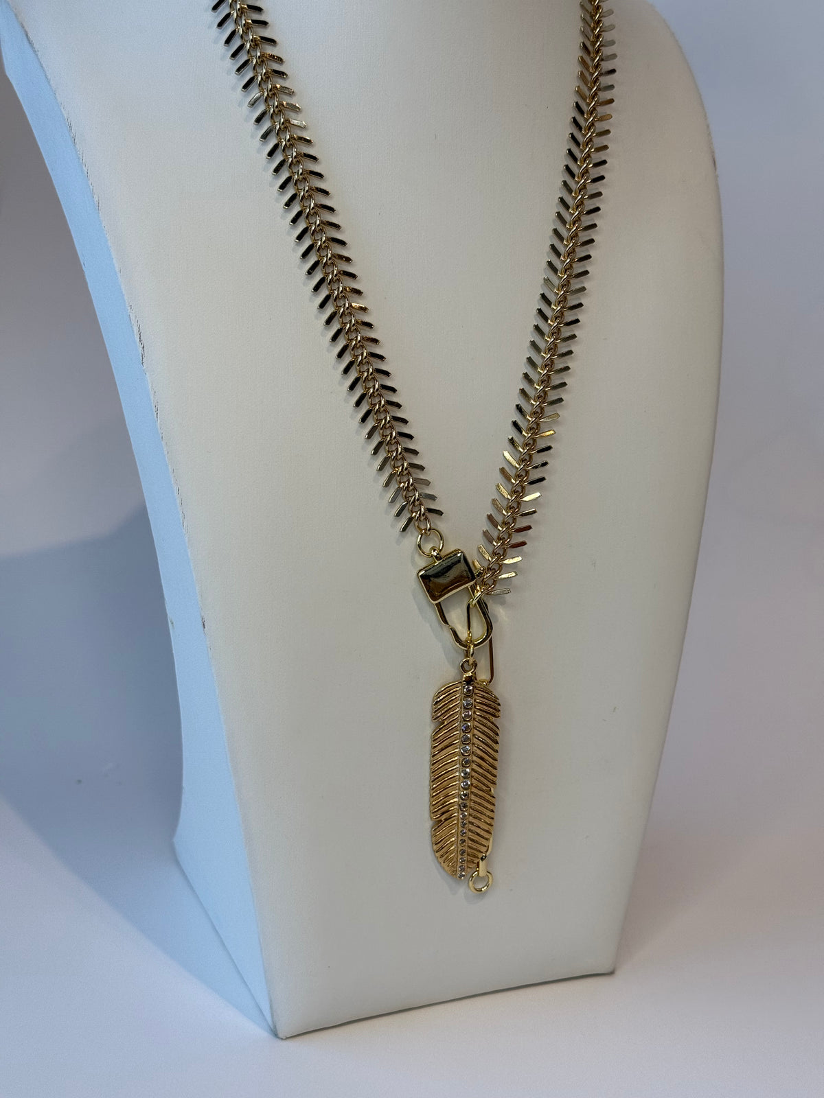 Fishbone Necklace with the Scarlett Extender