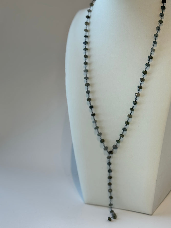 Smoky Rosary Lariat