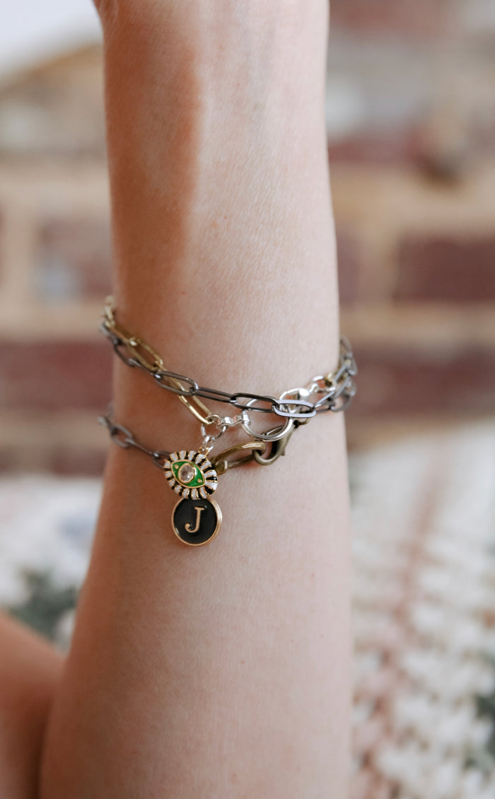 Monogram BB Bracelet- Gunmetal