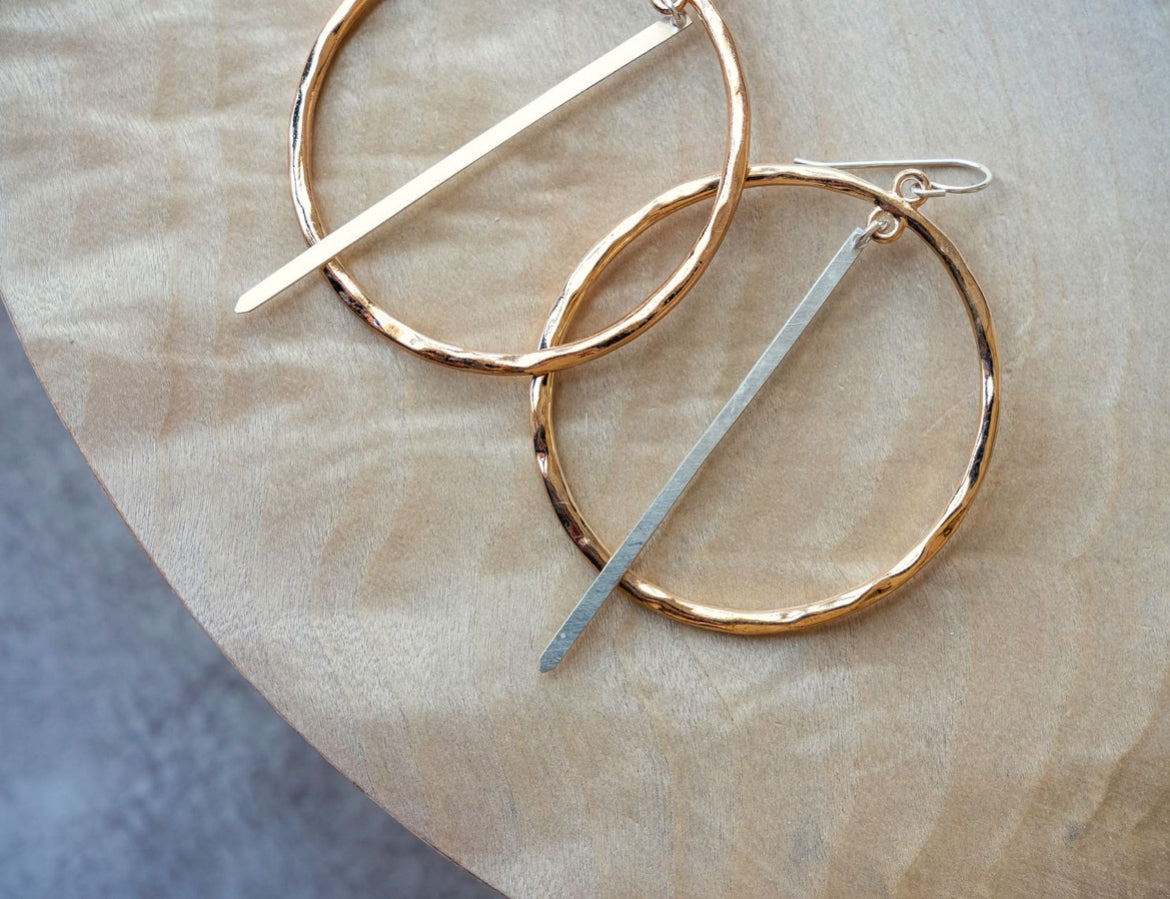 Gold and silver Hoop Earrings