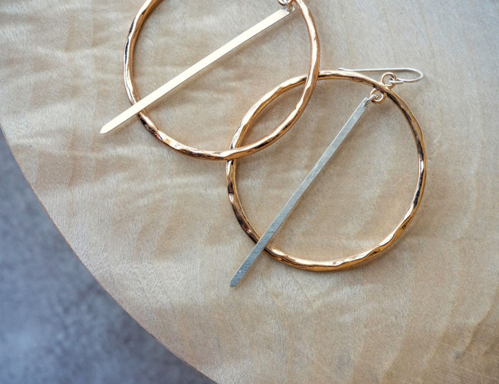 Gold and silver Hoop Earrings