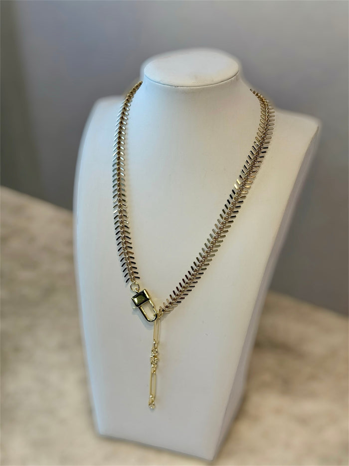 Fishbone Necklace with the Scarlett Extender