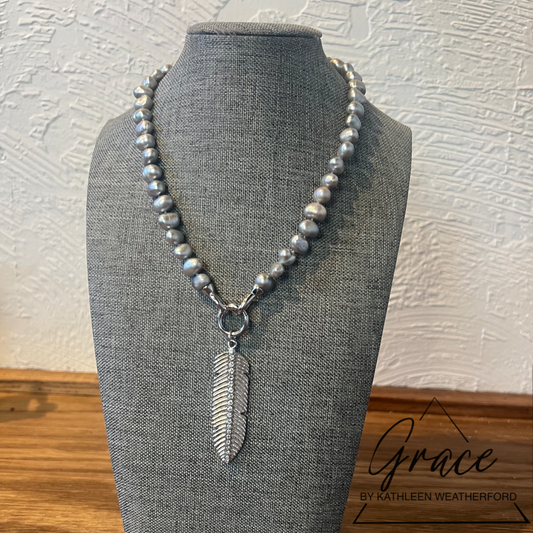 Silver Feather (Charm Necklace)