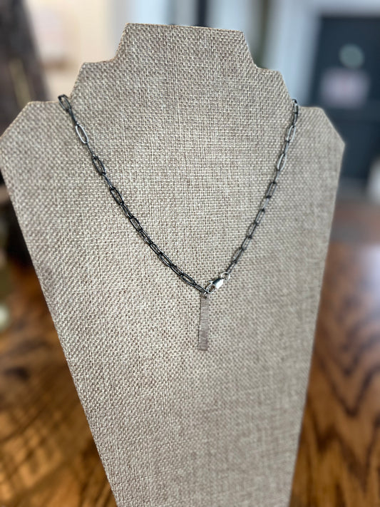 Bound Necklace -gunmetal with silver
