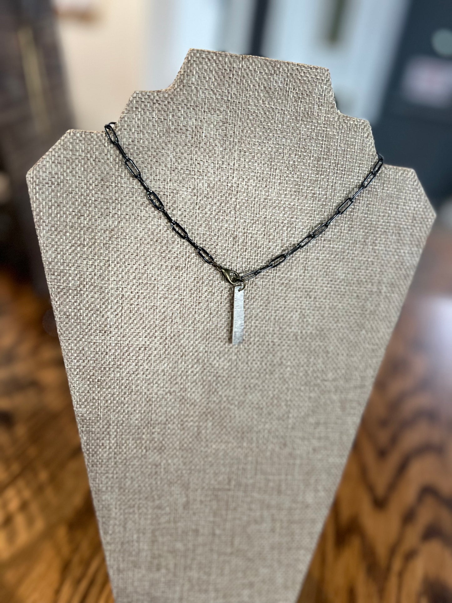 Bound Necklace -gunmetal with silver