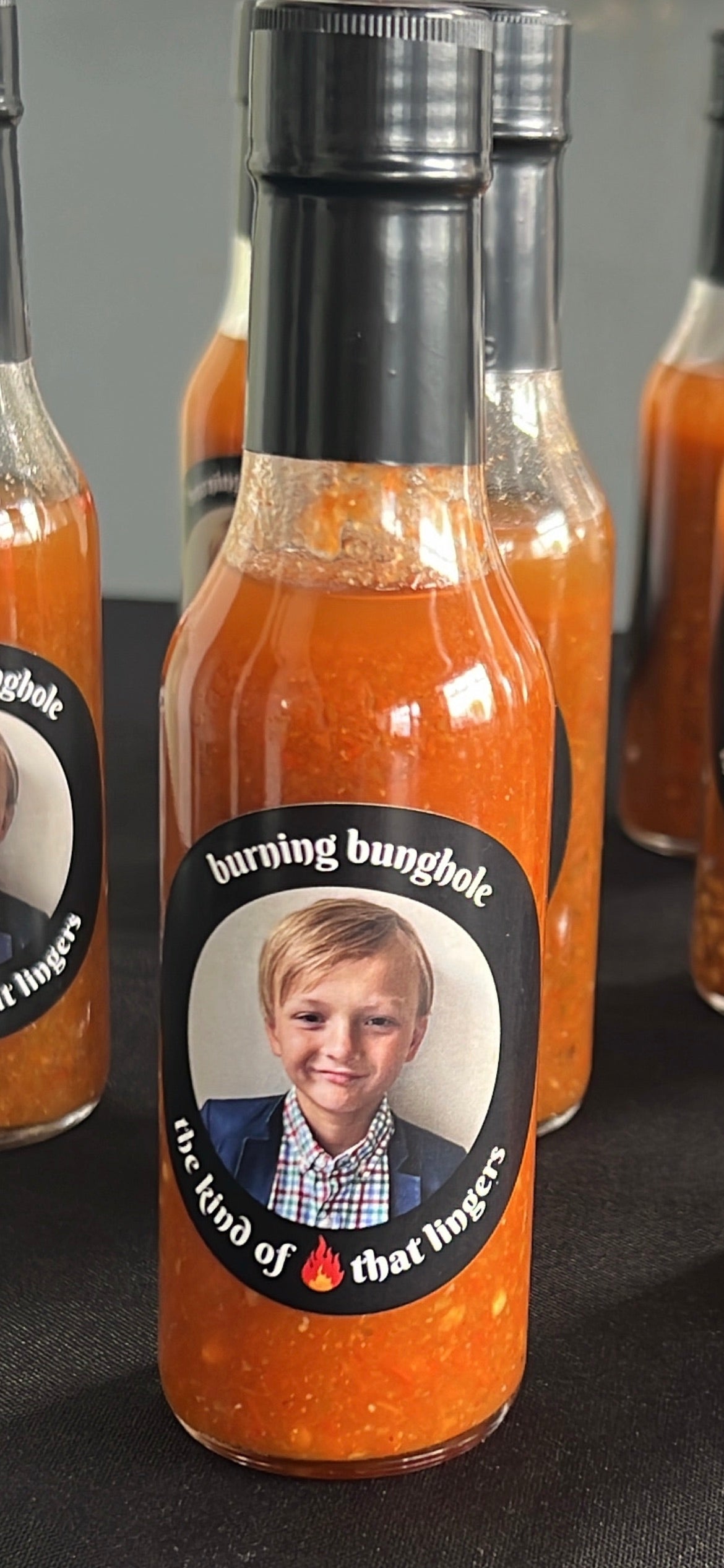 Burning Bunghole Hot Sauce Bottle