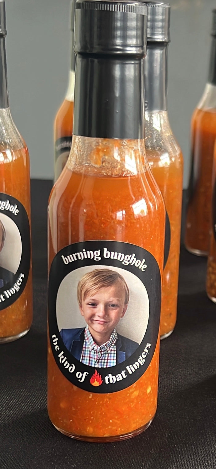 Burning Bunghole Hot Sauce Bottle